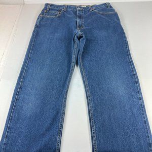 VTG 90s Levi's Jeans Men's 33 x 32* 505 Regular Fit Straight Leg Dark Blue Denim